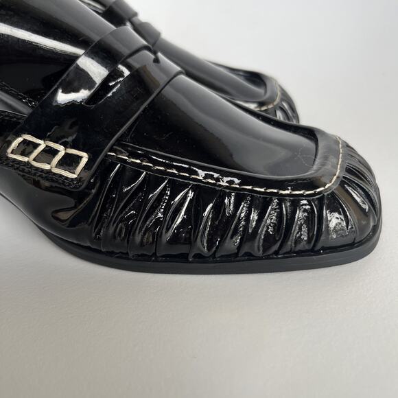 PEDRO Size 38 BLACK Patent MULES SLIDES SHOES - Picture 3 of 13